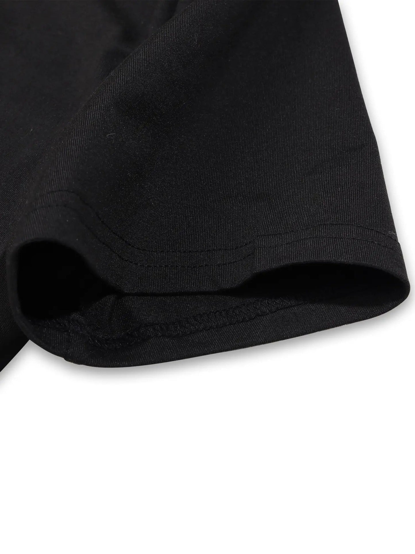 Men's Graphic T-Shirt - Round Neck Short Sleeve – Black Knit Short-Sleeve – view 3