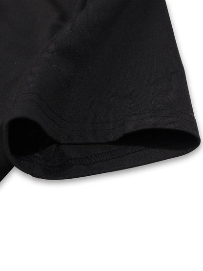Men's Graphic T-Shirt - Round Neck Short Sleeve – Black Knit Short-Sleeve – view 6