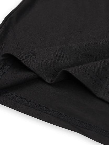 Men's Graphic T-Shirt - Round Neck Short Sleeve – Black Knit Short-Sleeve – view 8