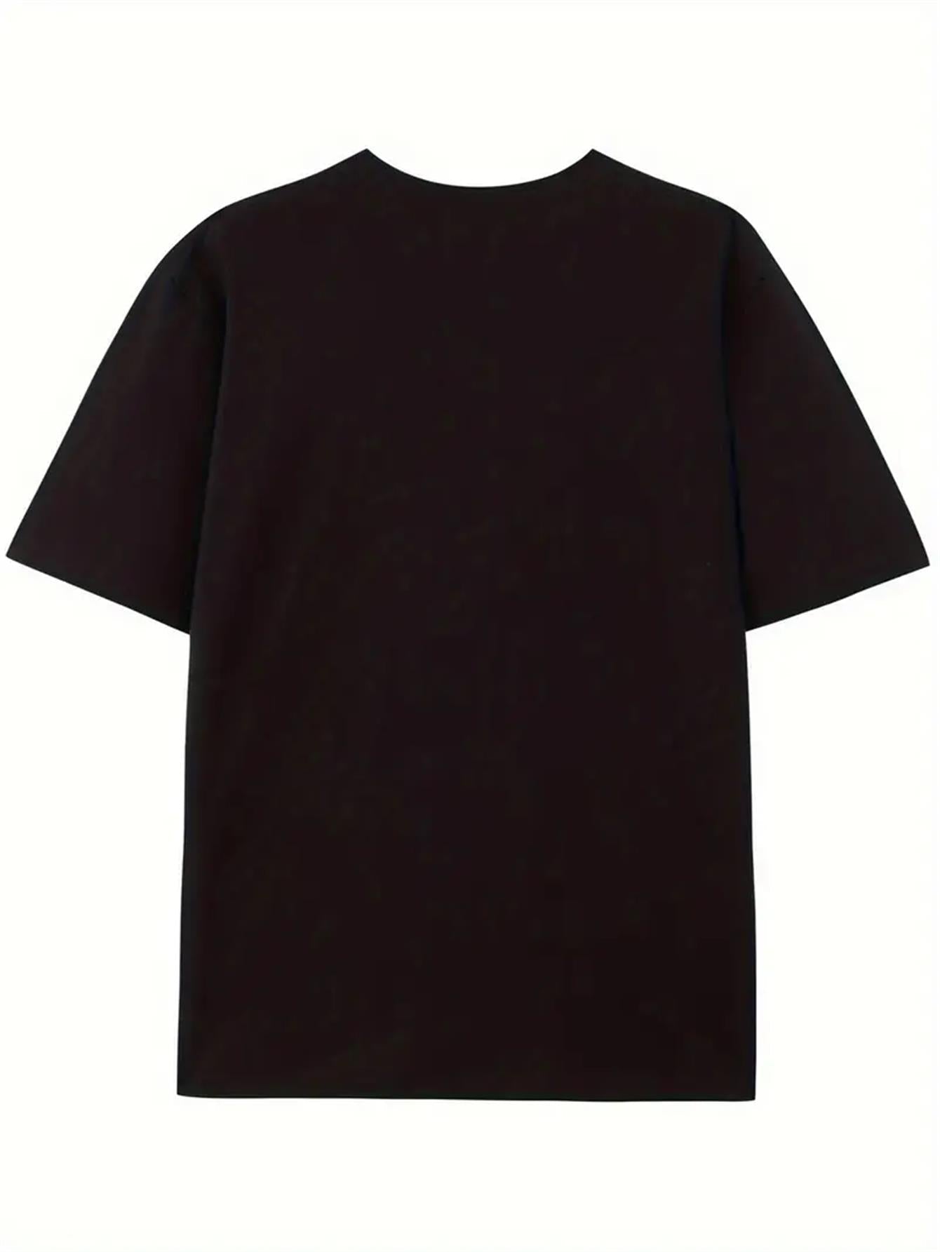 Men's Graphic T-Shirt - Round Neck Short Sleeve – Black Printed – view 6