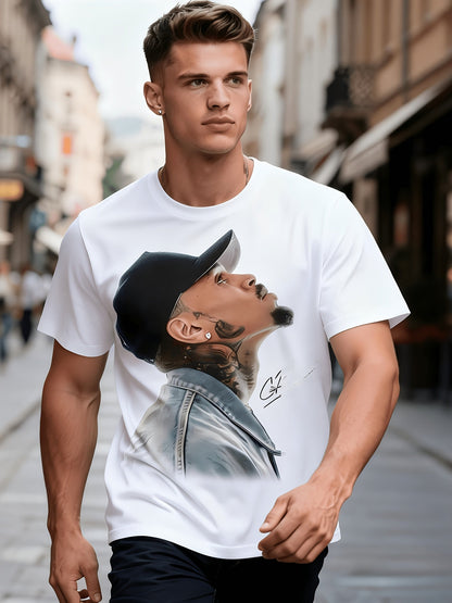 Men's Graphic T-Shirt - Round Neck Short Sleeve – Black Printed – view 23
