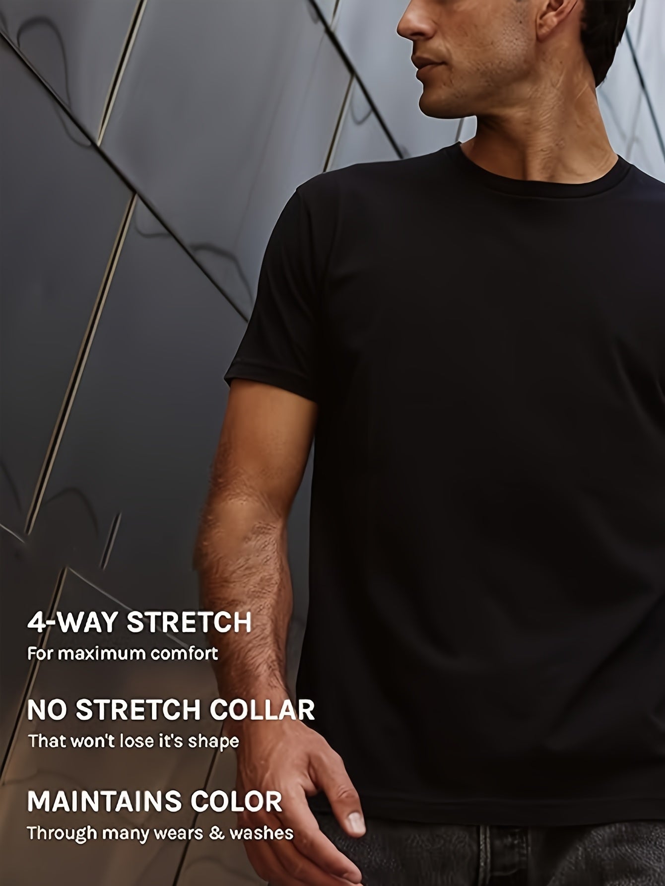 Men's Graphic T-Shirt - Round Neck Short Sleeve – Black / Sizes S–XXL detail view