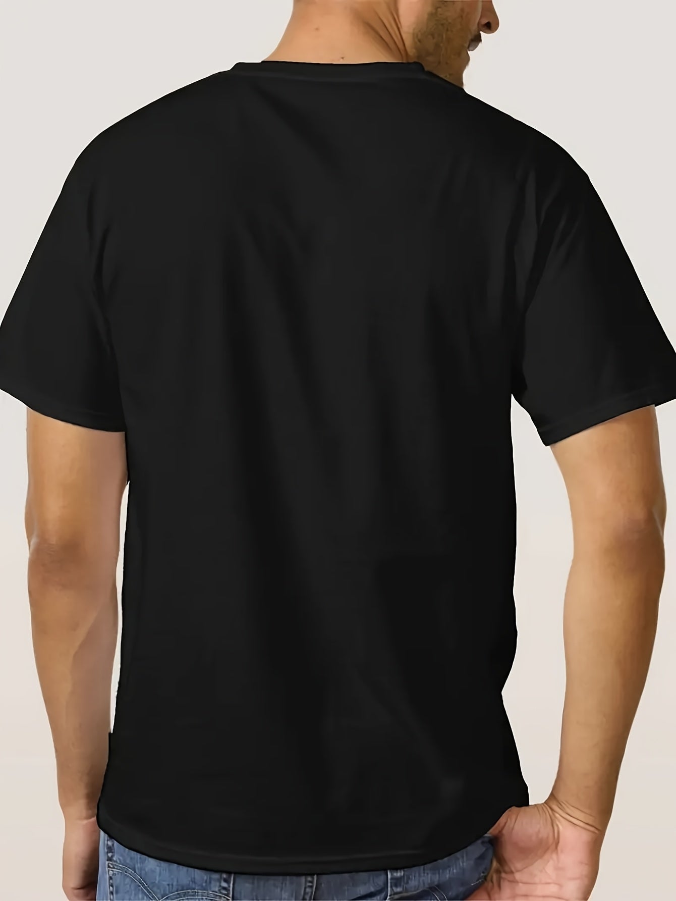 Men's Graphic T-Shirt - Round Neck Short Sleeve – Black / Sizes S–XXL detail view