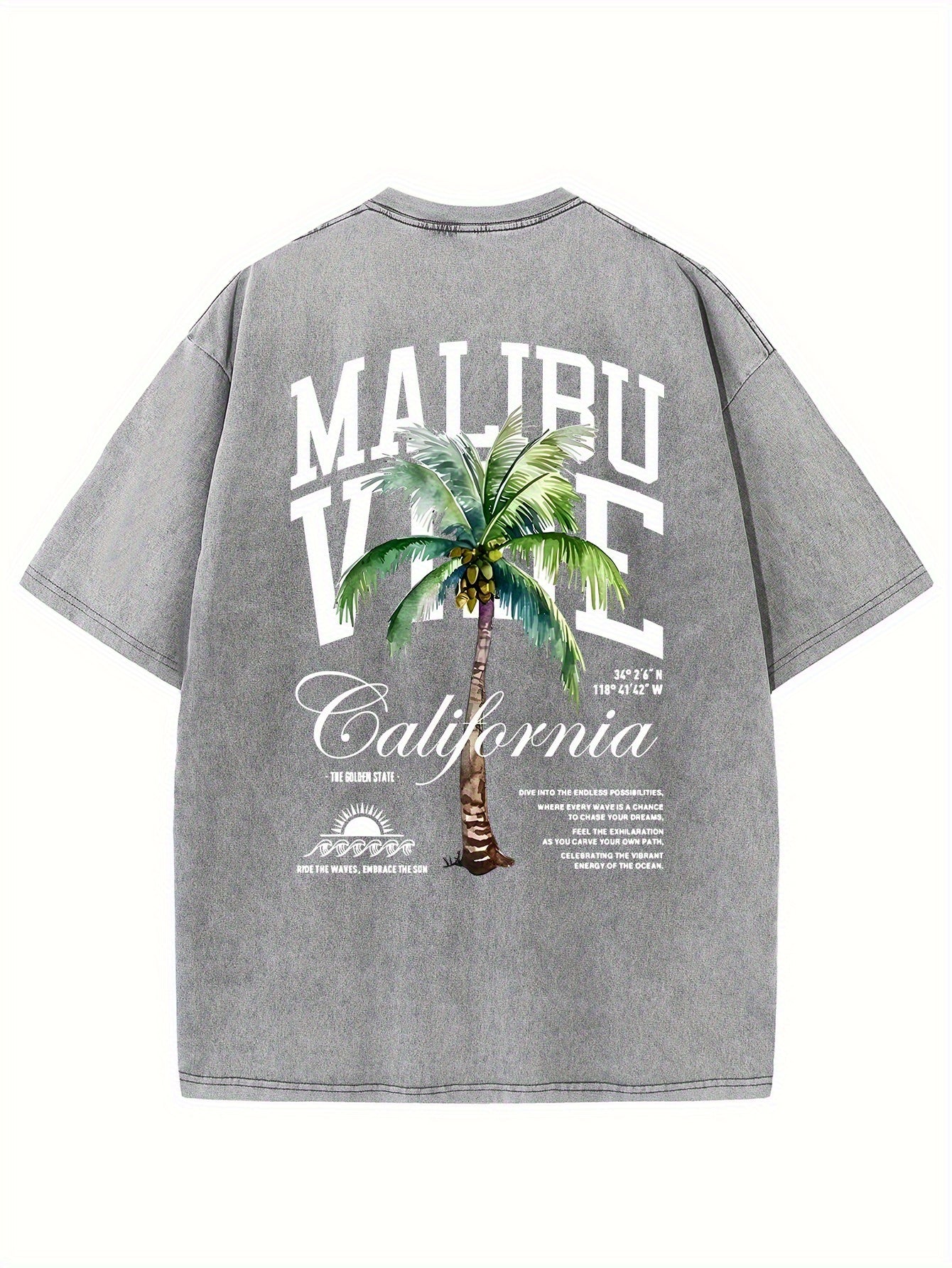 Men's Graphic T-Shirt - Round Neck Short Sleeve – coffee & light gray & black Graphic Design – view 9