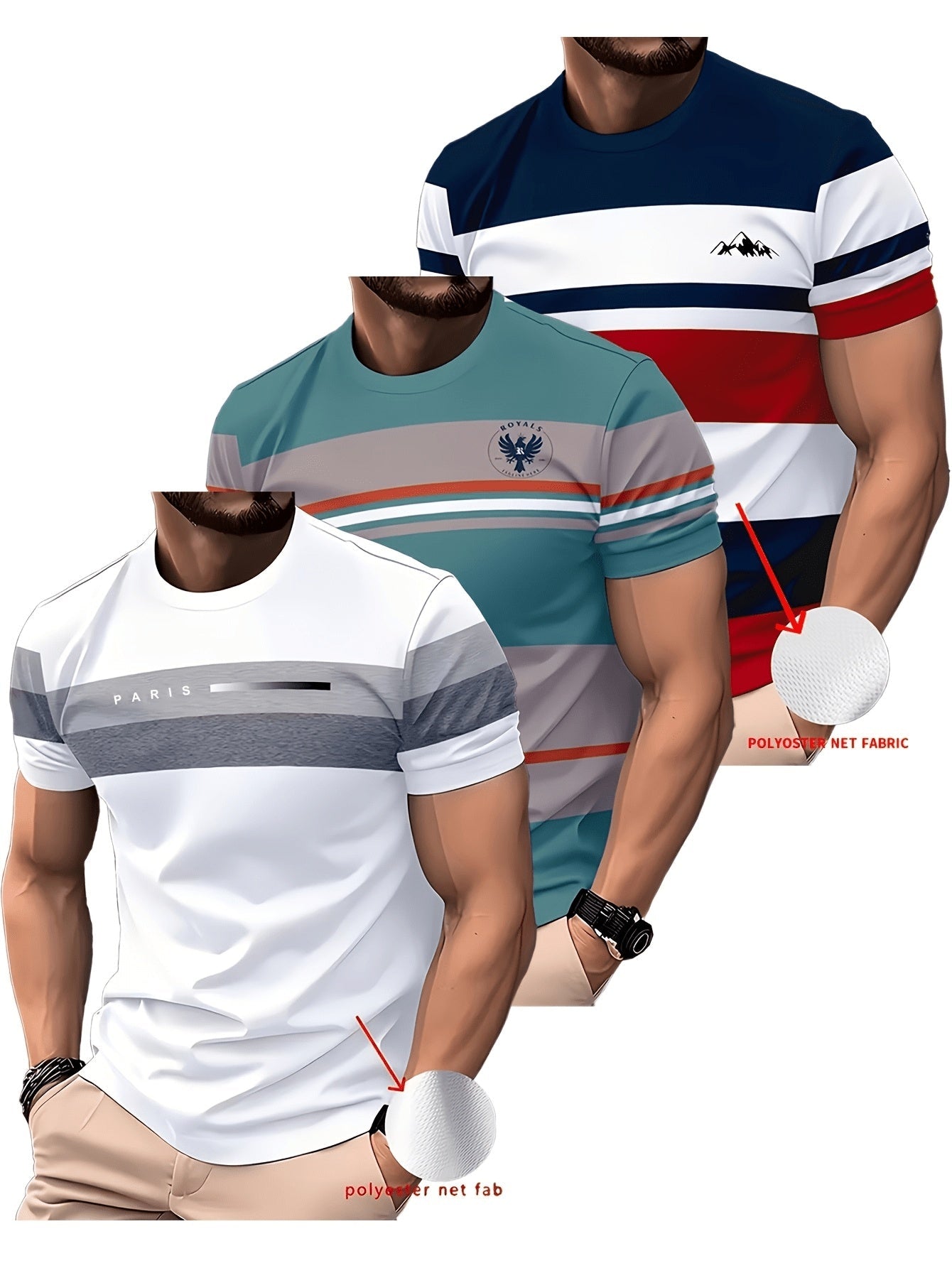 Men's Graphic T-Shirt - Round Neck Short Sleeve – Graphic Design 02341 – main product image