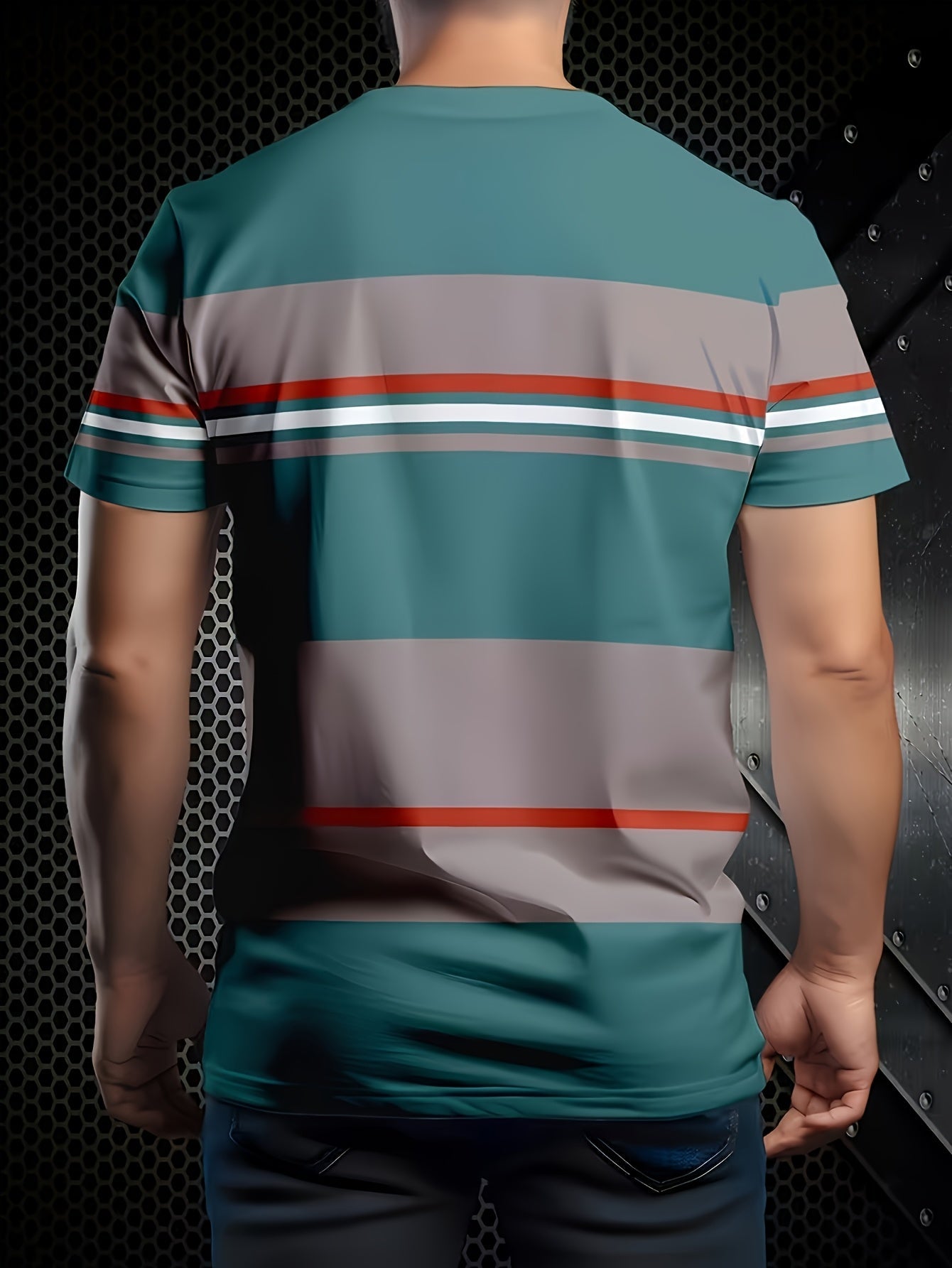 Men's Graphic T-Shirt - Round Neck Short Sleeve – Graphic Design 02341 detail view