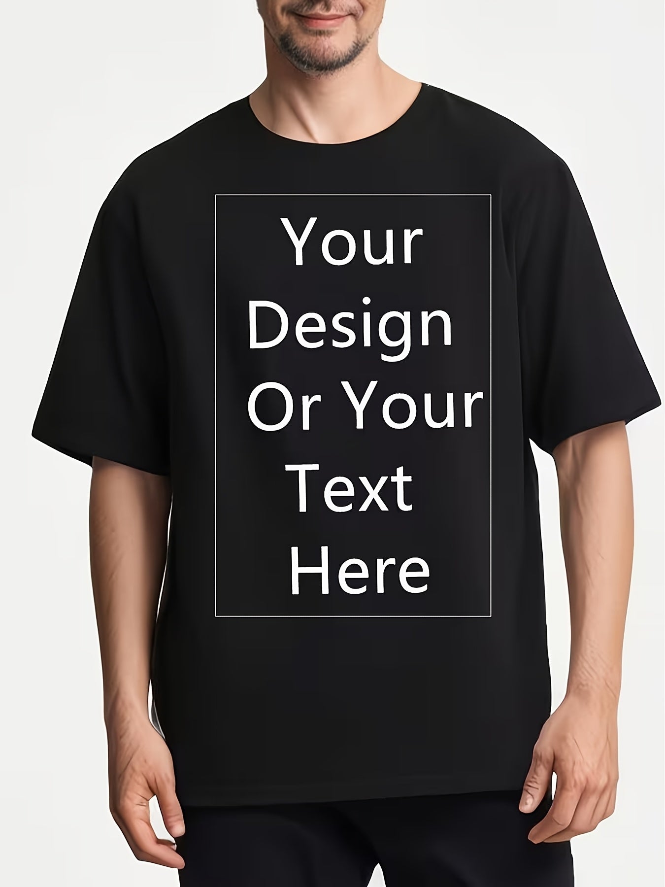 Men's Graphic T-Shirt - Round Neck Short Sleeve Streetwear – 3-Color Selection – Black option – view 2