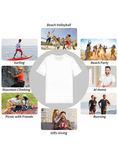 Men's Graphic T-Shirt - Round Neck Short Sleeve – White Printed Jeans – view 4