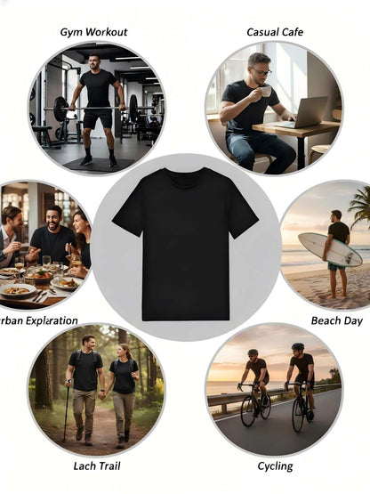 Men's Graphic T-Shirt - Round Neck Short Sleeve – White Printed Jeans – view 5
