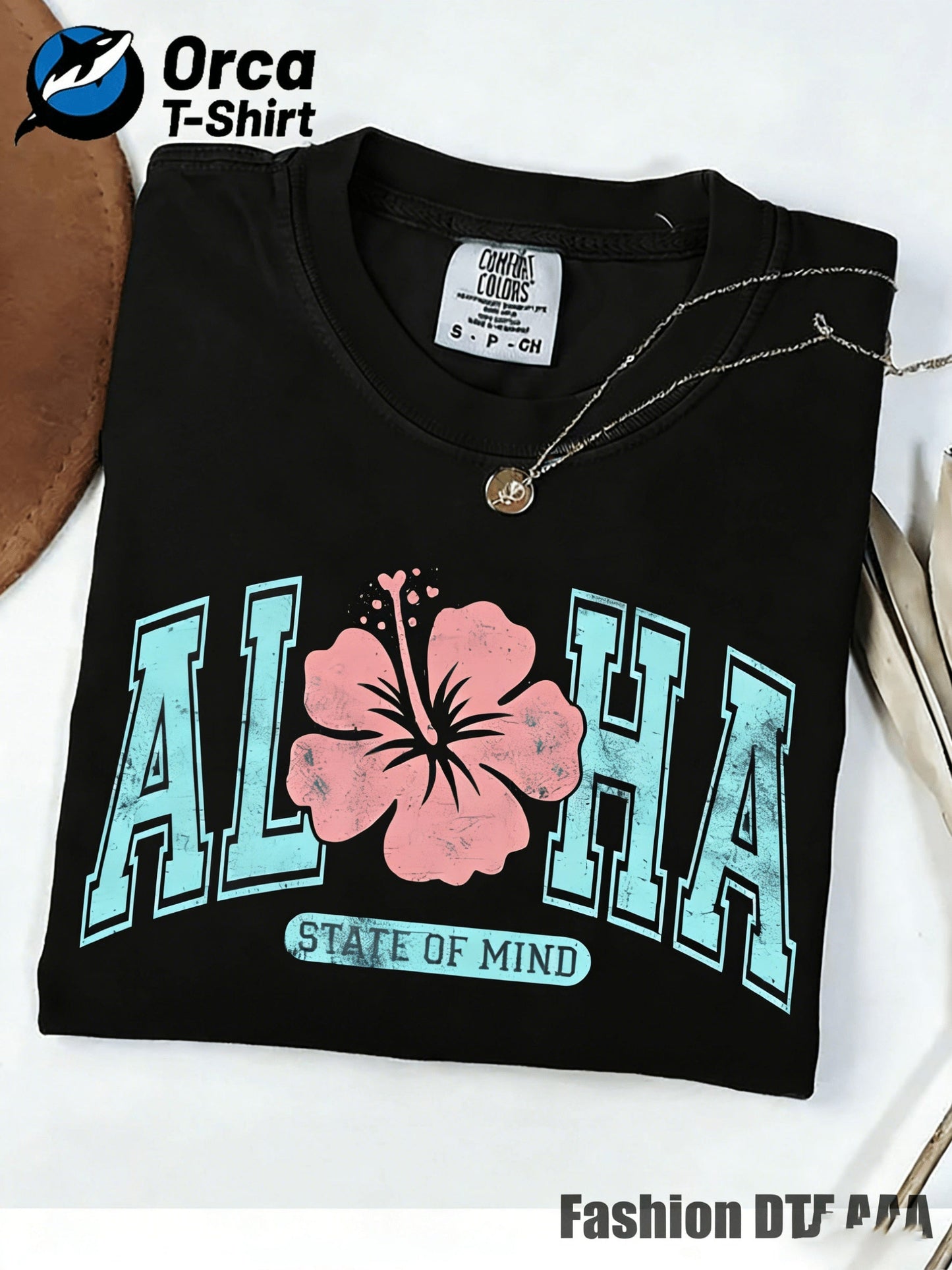 Men's Graphic T-Shirt - Round Neck Short Sleeve – White / Red detail view