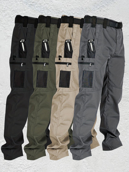 Men's Grey+Army Green Utility Cargo Cargo Pants – view 6