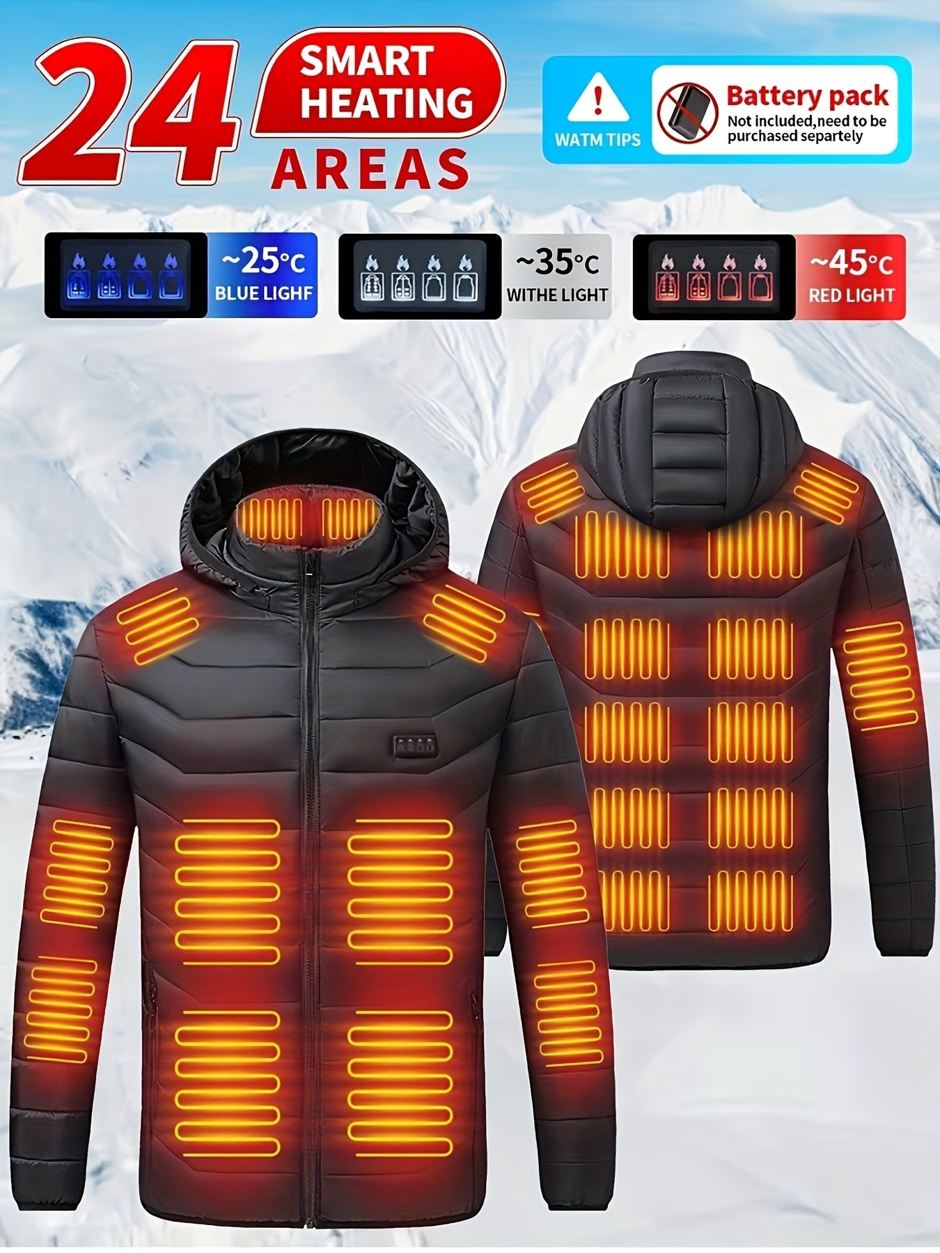 Men's Heated Pullover Jacket – Black option – main product image