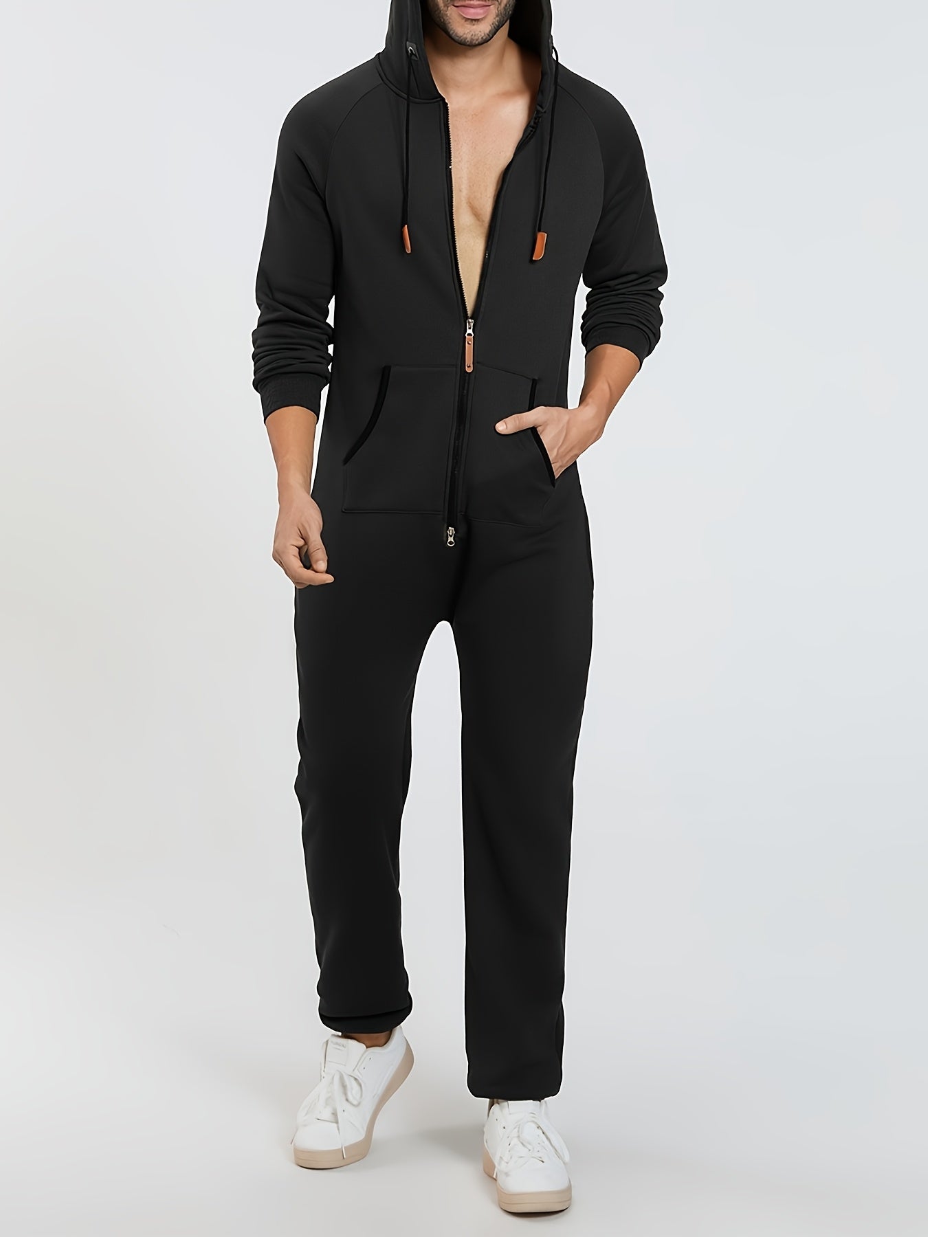 Men's Hooded Coveralls - Full-Zip One-Piece Design – 6-Color Selection – view 13
