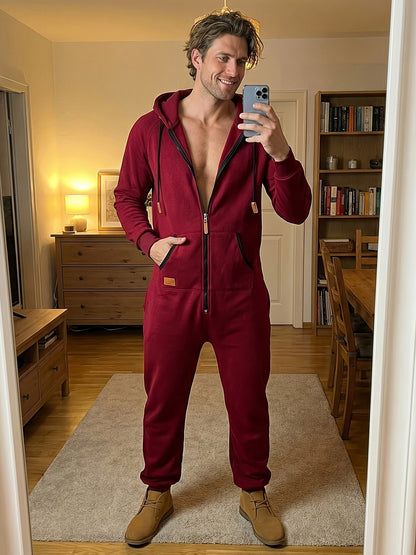 Men's Hooded Coveralls - Full-Zip One-Piece Design – 6-Color Selection – view 23
