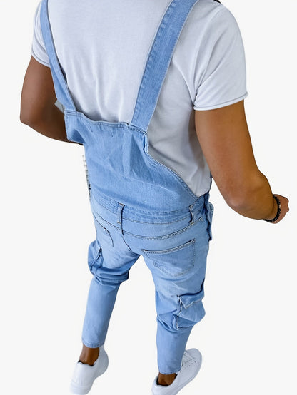 Men's Hooded Coveralls - Multi-Pocket Denim Design – view 2