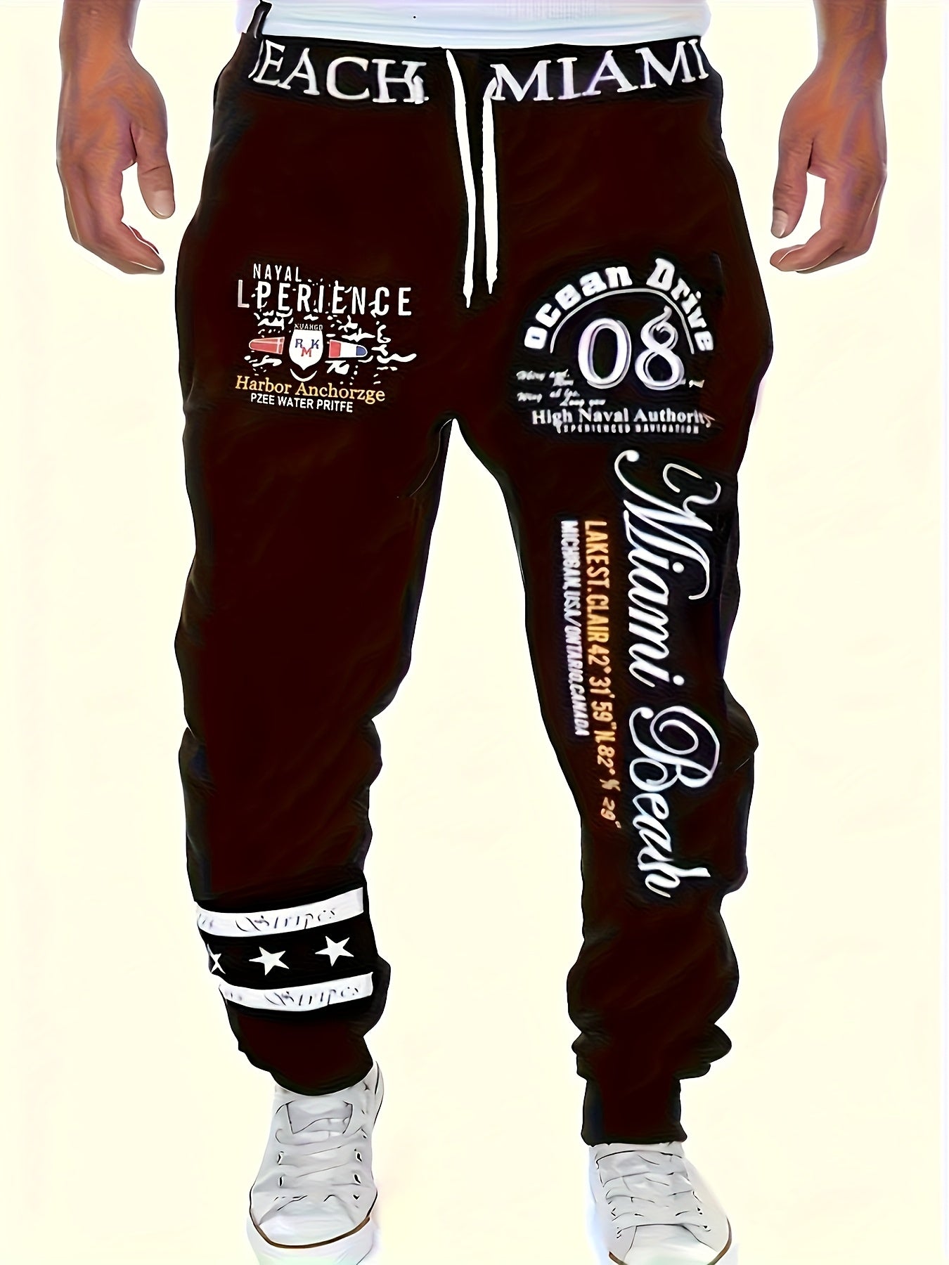 Men's Jogger Pants - Drawstring Waist Relaxed Fit – White option – main product image