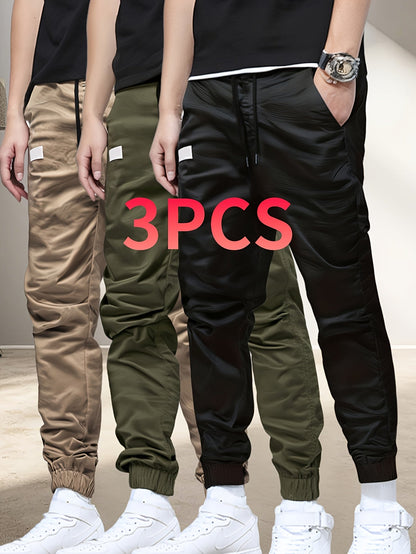 Men's Jogger Pants - Drawstring Waist With Pockets – Mixed colors – view 2