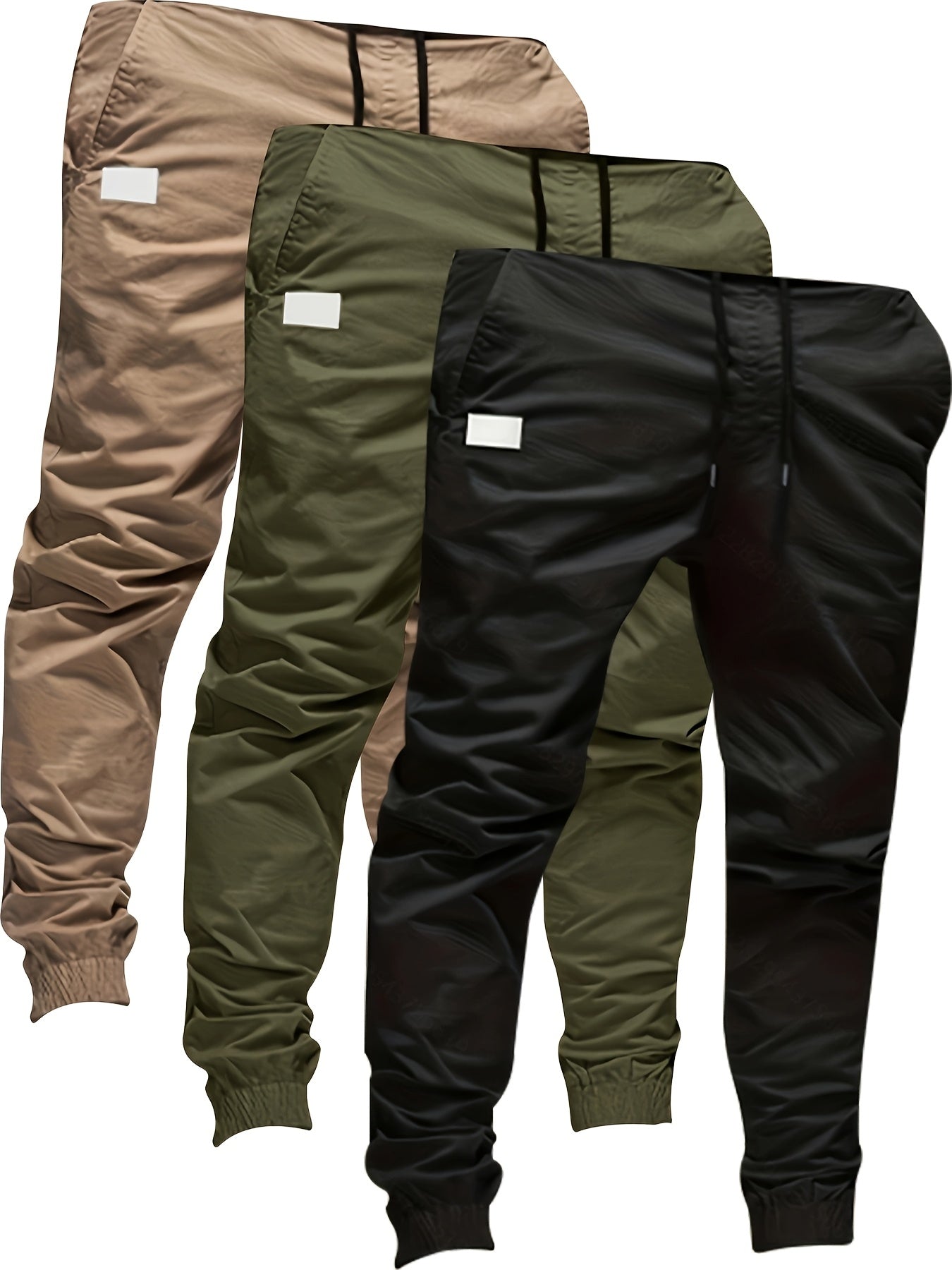 Men's Jogger Pants - Drawstring Waist With Pockets – Mixed colors – view 9