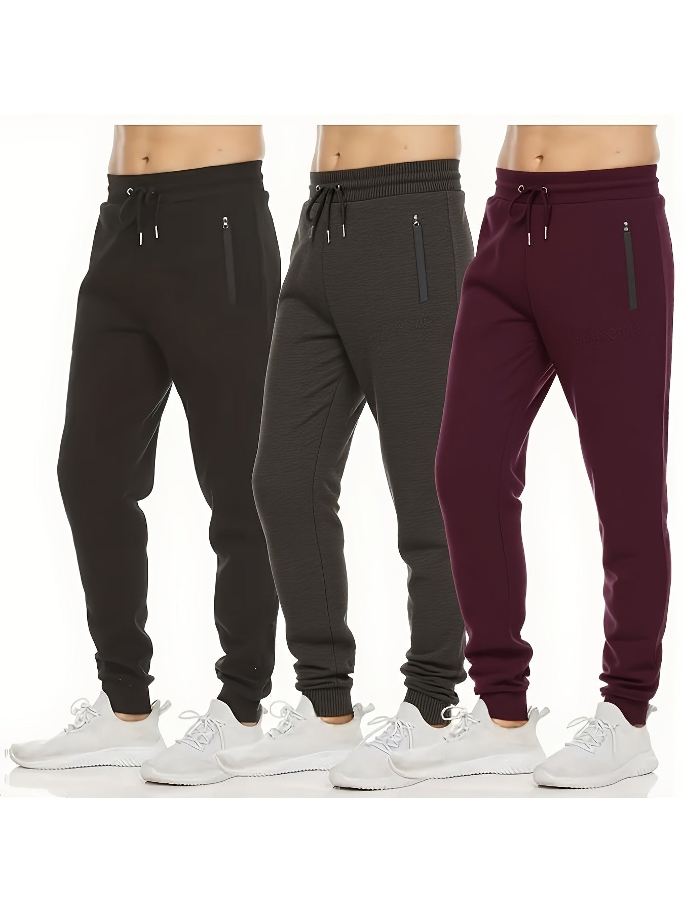 Men's Jogger Pants - Drawstring Waist With Pockets Workwear Style – view 2