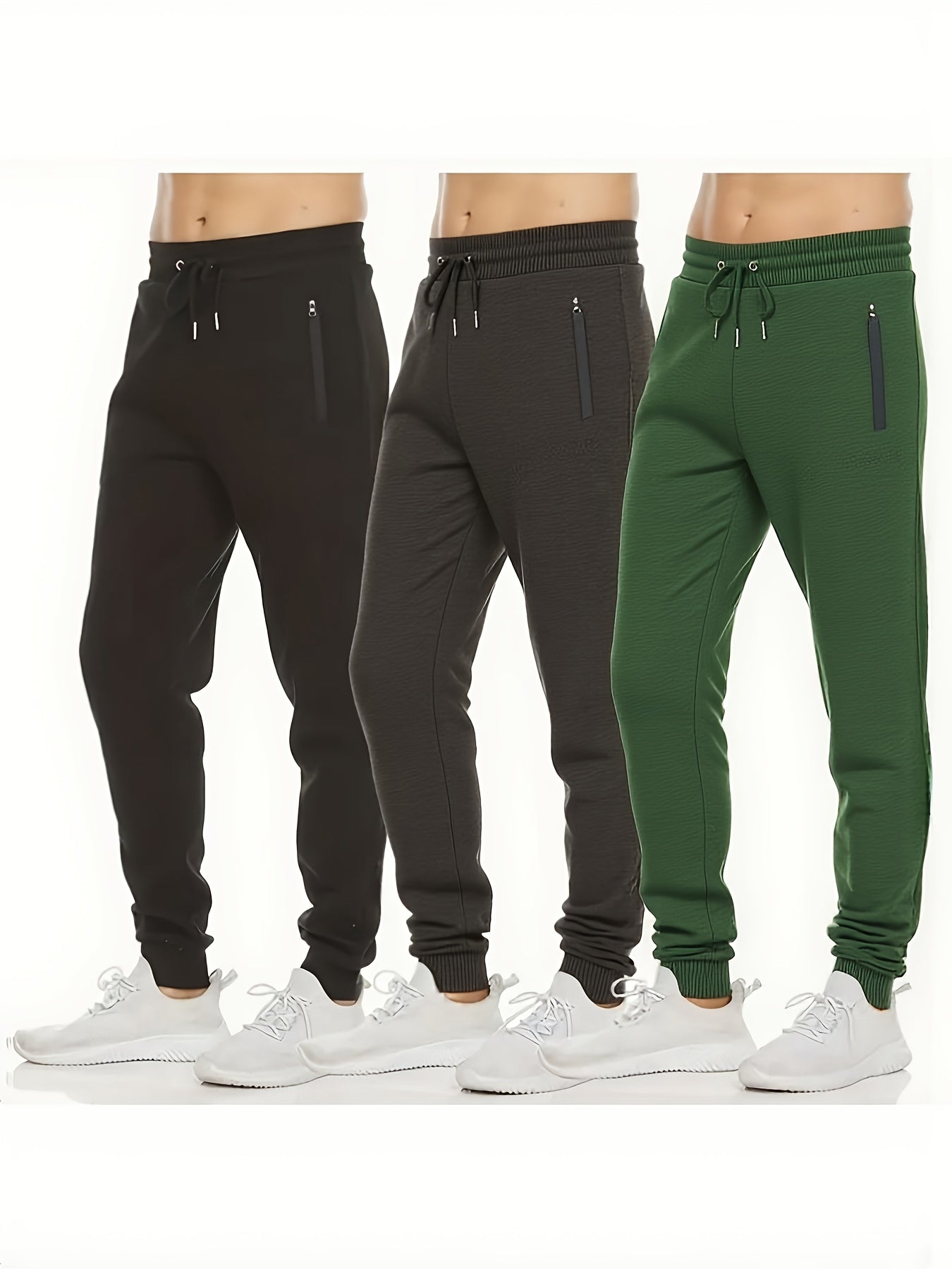 Men's Jogger Pants - Drawstring Waist With Pockets Workwear Style – view 3
