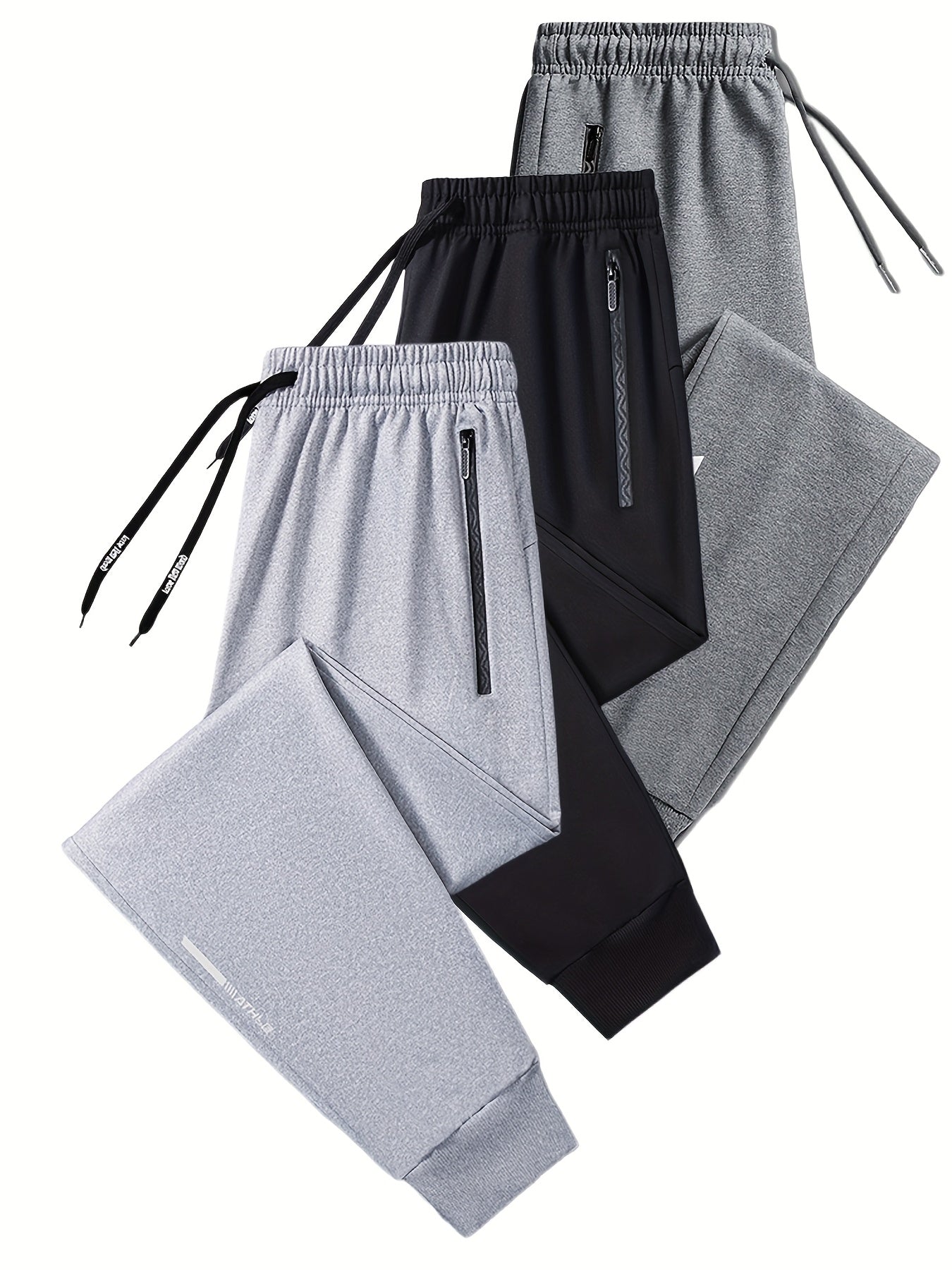 Men's Joggers – Men's Black+light Grey+dark Blue Pants – view 9