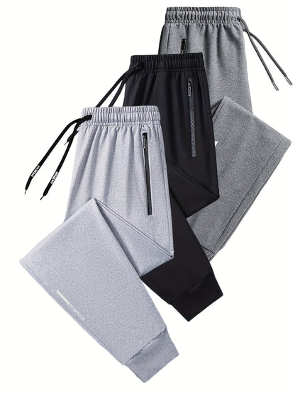 Men's Joggers – Men's Black+light Grey+dark Blue Pants – view 9