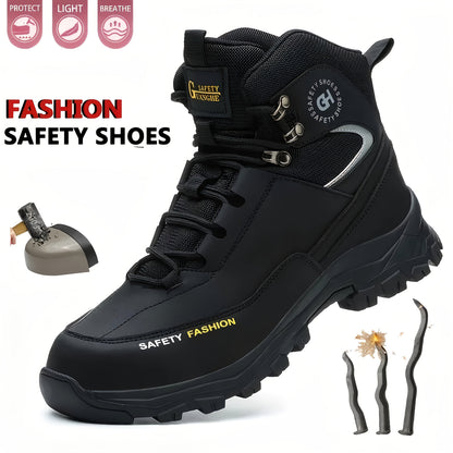 Men's Lace-Up Work-Style Shoes - Reinforced Toe and Rubber Sole – main product image