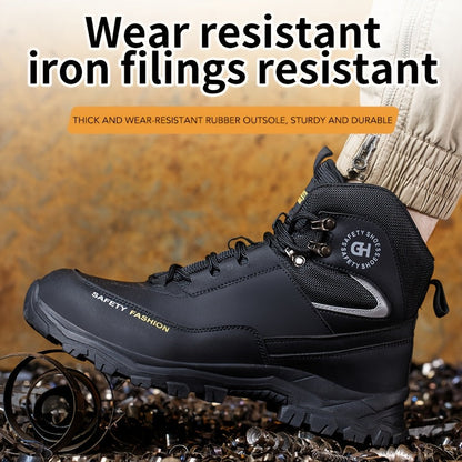 Men's Lace-Up Work-Style Shoes - Reinforced Toe and Rubber Sole – view 5