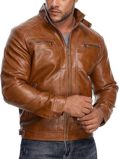 Men's Lightweight Faux Leather Pullover Coat – view 10