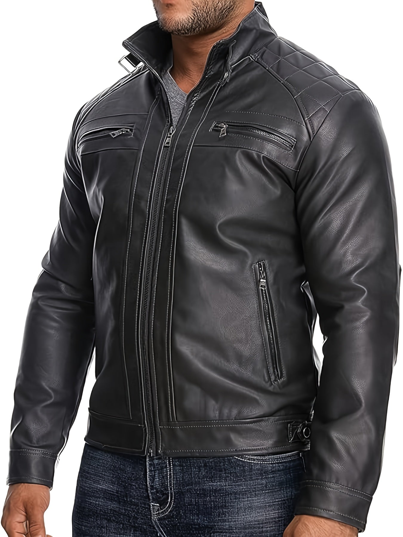 Men's Lightweight Faux Leather Pullover Coat – view 13