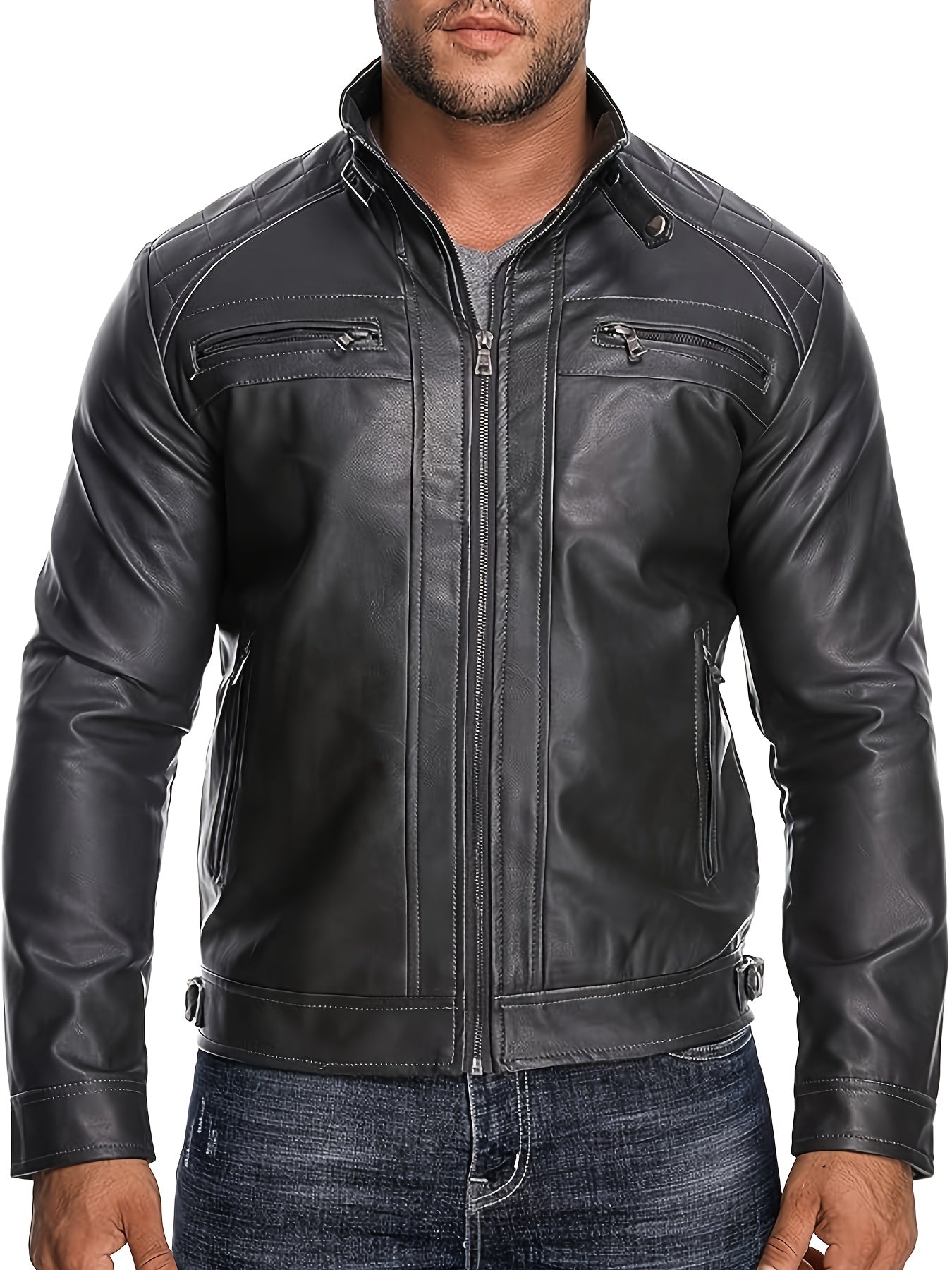 Men's Lightweight Faux Leather Pullover Coat – view 14