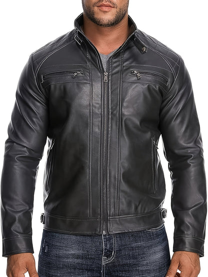 Men's Lightweight Faux Leather Pullover Coat – view 14