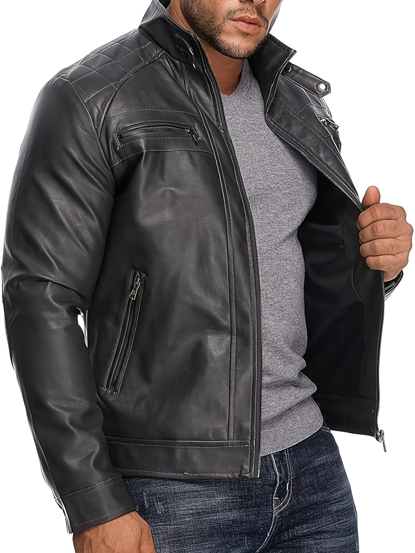 Men's Lightweight Faux Leather Pullover Coat – view 16