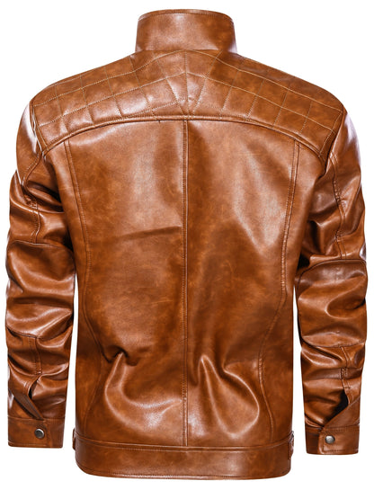 Men's Lightweight Faux Leather Zip-Up Jacket – view 4