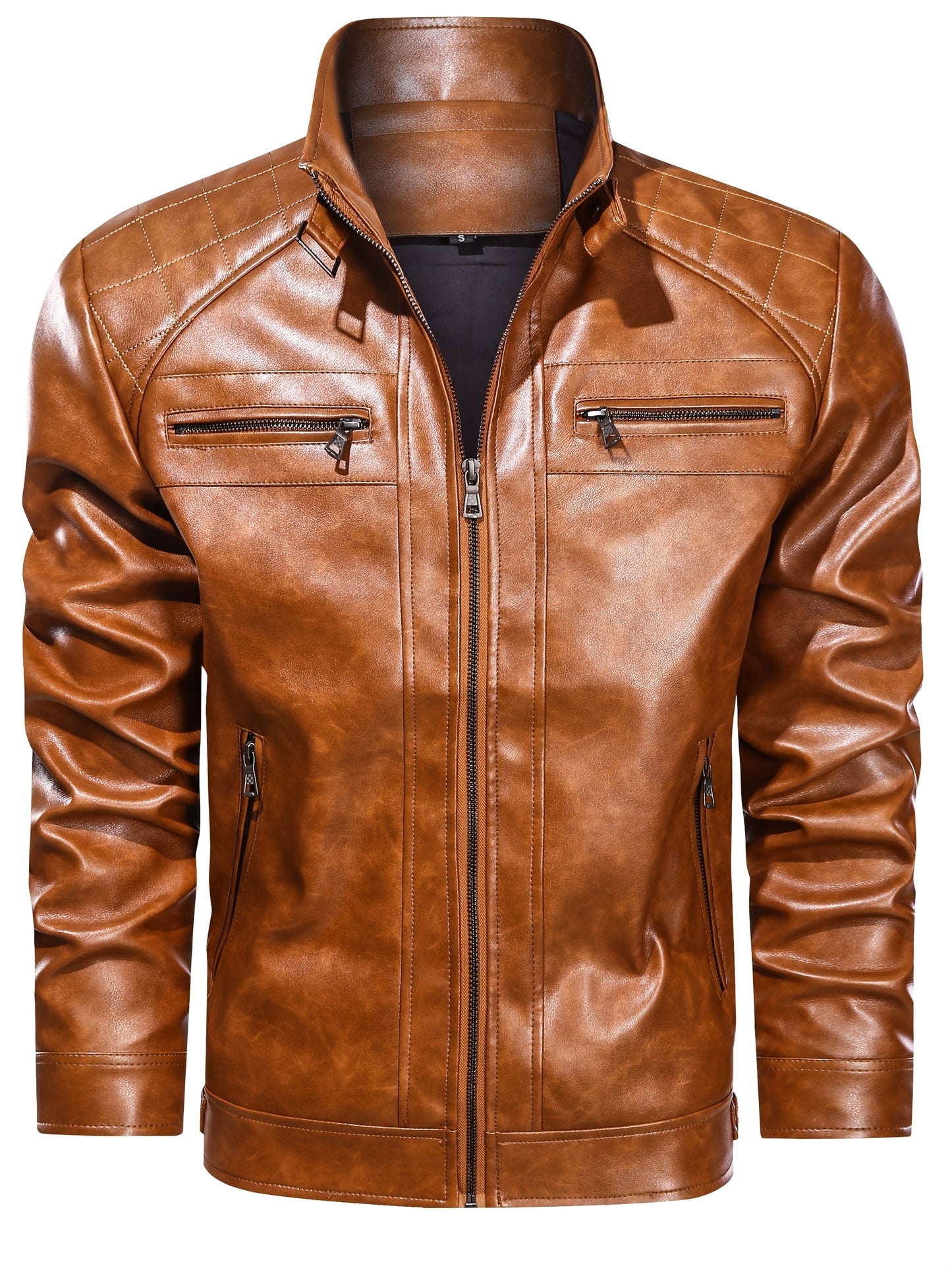 Men's Lightweight Faux Leather Zip-Up Jacket – view 6