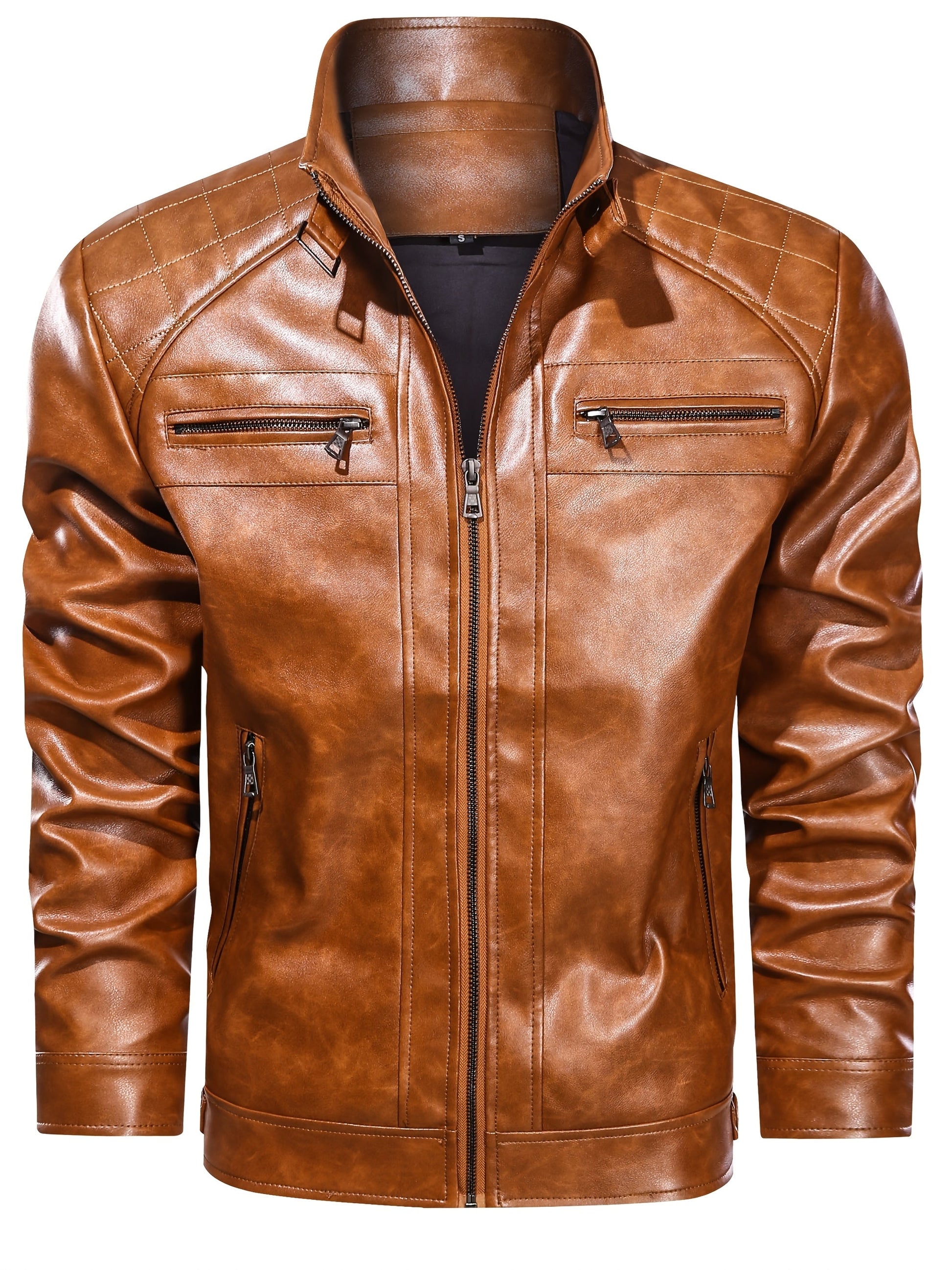 Men's Lightweight Faux Leather Zip-Up Jacket – view 6