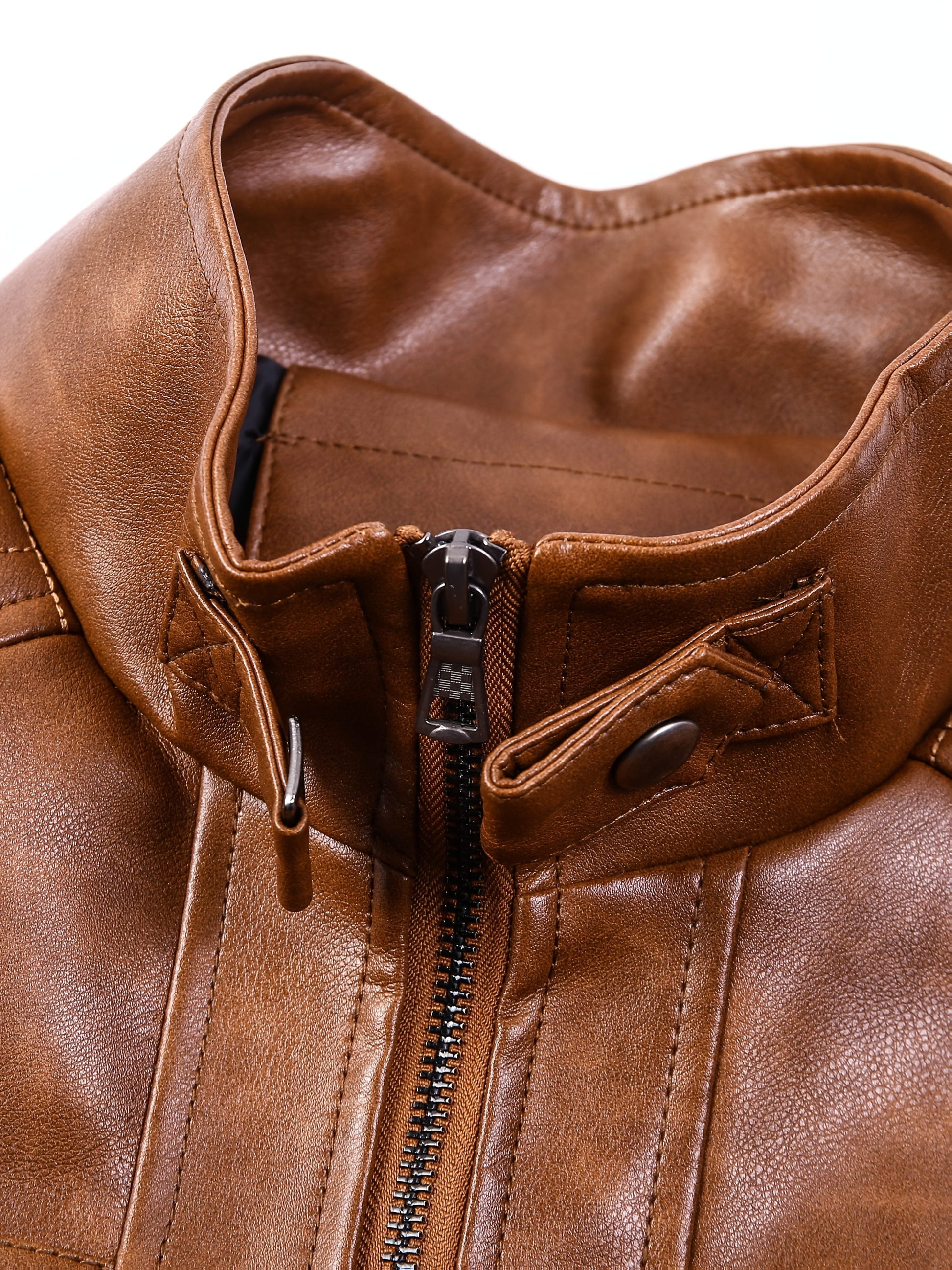 Men's Lightweight Faux Leather Zip-Up Jacket – view 8