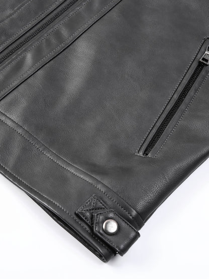 Men's Lightweight Faux Leather Zip-Up Jacket – view 9