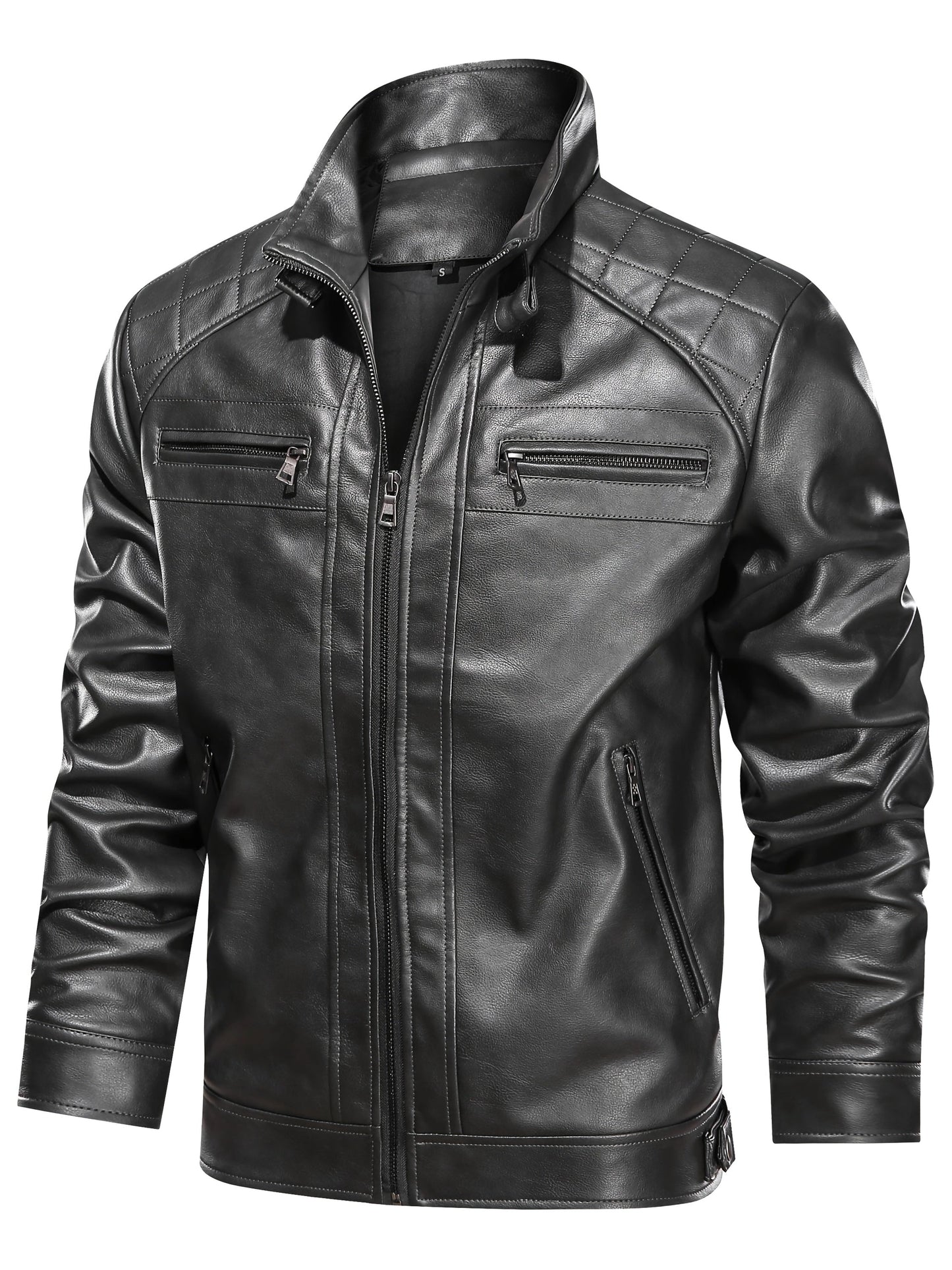 Men's Lightweight Faux Leather Zip-Up Jacket – view 15