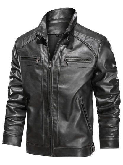 Men's Lightweight Faux Leather Zip-Up Jacket – view 15