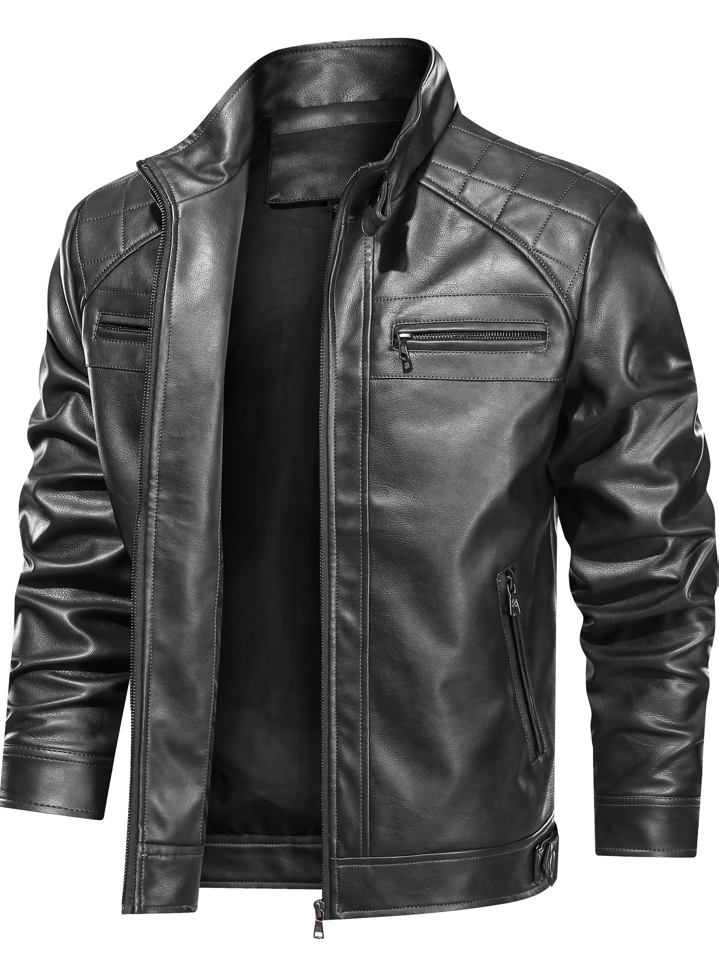 Men's Lightweight Faux Leather Zip-Up Jacket – view 16