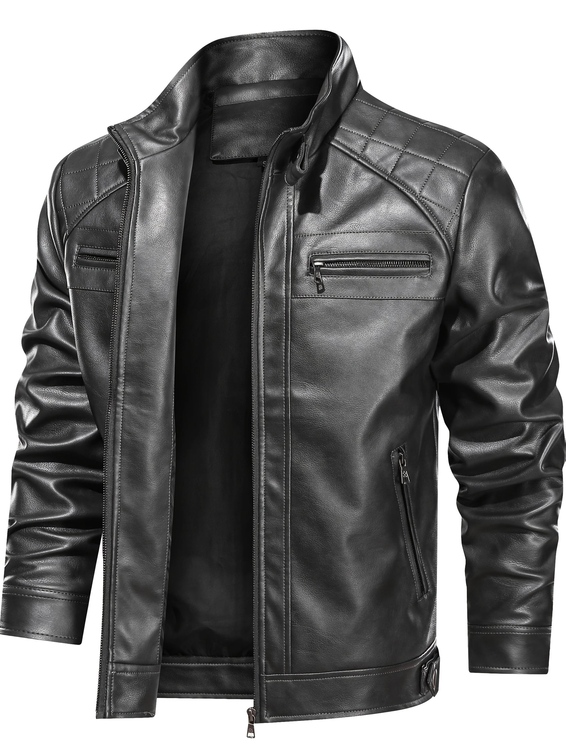 Men's Lightweight Faux Leather Zip-Up Jacket – view 16