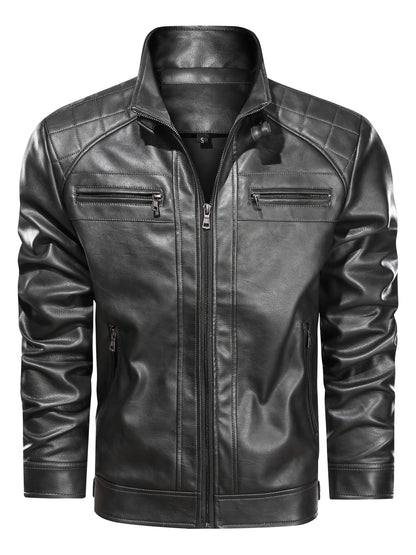 Men's Lightweight Faux Leather Zip-Up Jacket – view 23