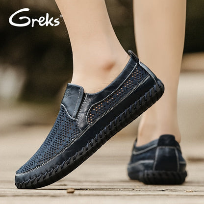 Men's Loafers & Flats - Breathable Mesh Slip-On for Outdoor & – Black – Black option – view 6