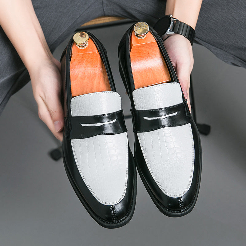 Men's Loafers & Flats - Non-Slip Sole Slip-On for Outdoor & – Black White – main product image