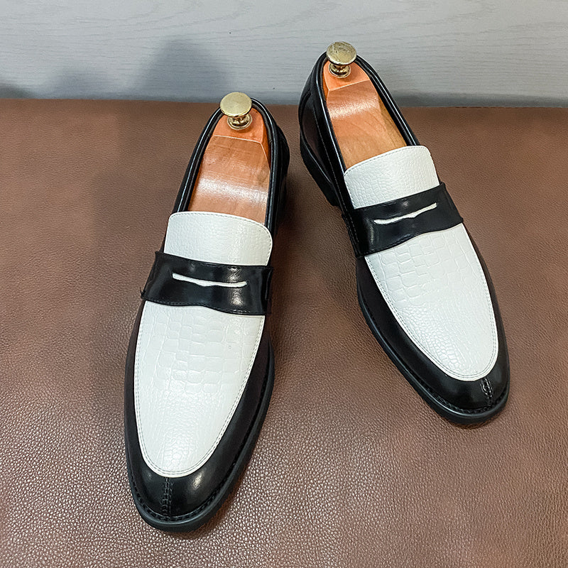 Men's Loafers & Flats - Non-Slip Sole Slip-On for Outdoor & – Black White – view 3