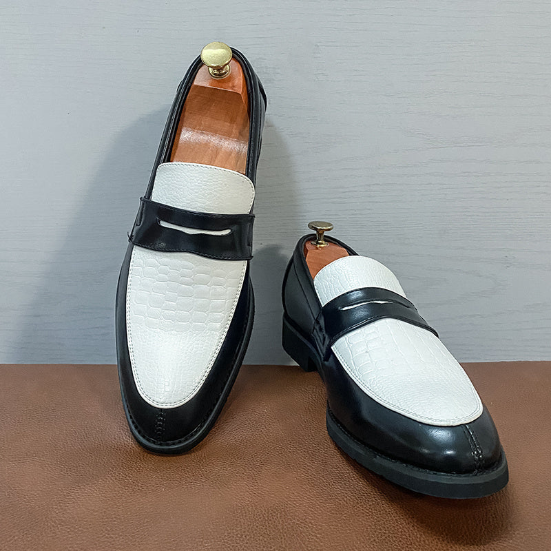 Men's Loafers & Flats - Non-Slip Sole Slip-On for Outdoor & – Black White – view 6