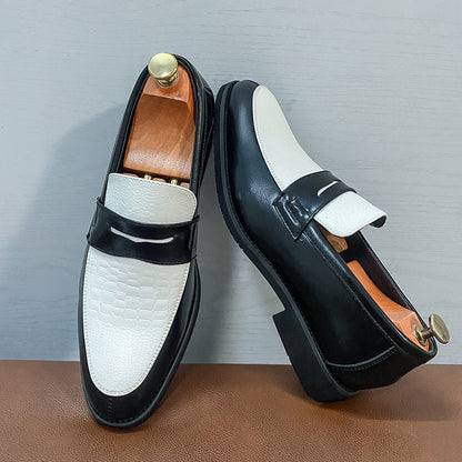 Men's Loafers & Flats - Non-Slip Sole Slip-On for Outdoor & – Black White – Black option – view 2