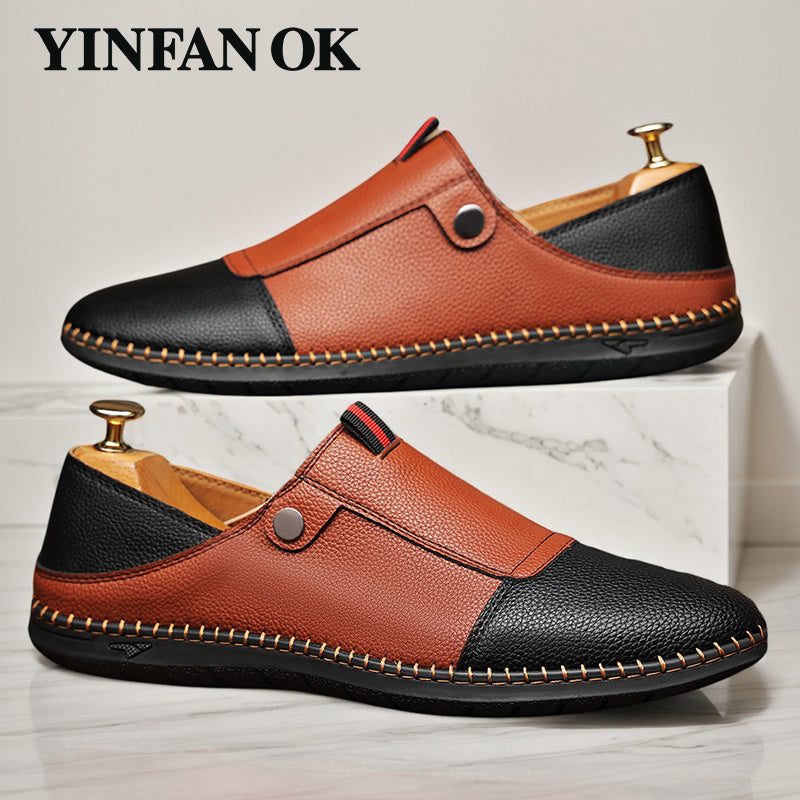 Men's Loafers & Flats - Slip-On for Everyday Wear – Dark Brown / White – view 5