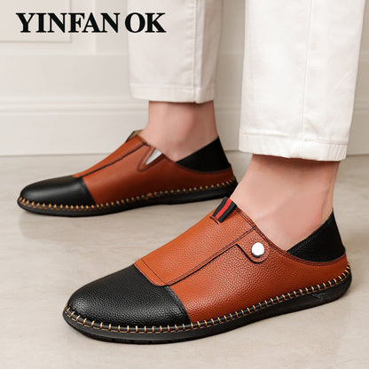 Men's Loafers & Flats - Slip-On for Everyday Wear – Dark Brown / White – view 6